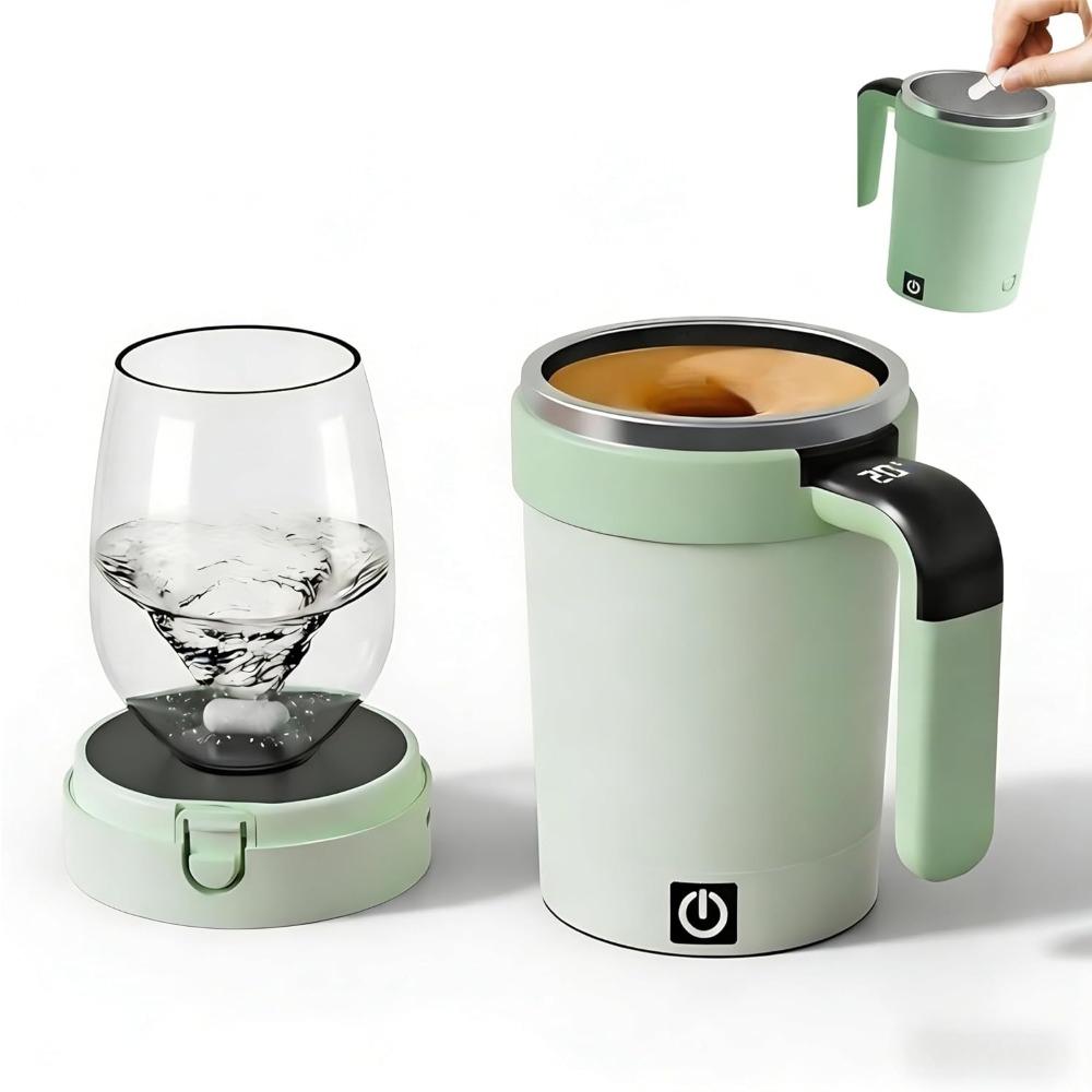 Automatic magnetic stirring coffee mug, electric automatic stirring mug with rechargeable and detachable base. Pack of 1