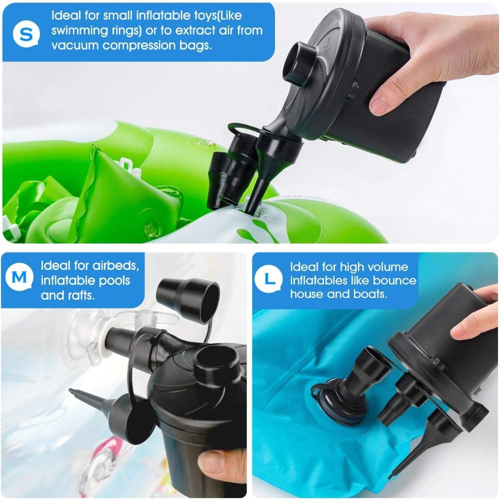 Air Pump for Air Mattress, Air Mattress Pump for Inflatables, Quick Fill Inflator Deflator Air Pump Perfect for Outdoor Camping
