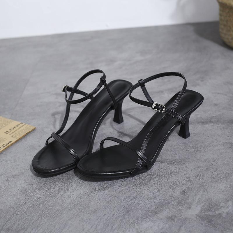 New fashion versatile temperament sexy sandals women's high heels stiletto one-word belt summer women's shoes