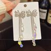 925 Sterling Silver Full Diamond Tassel Earrings – High-End European & American Style, Super Shiny, Luxurious Ear Jewelry for Women.