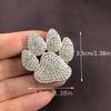 [Vintage Dog Paw Brooch] ESSHPULE Vintage Baroque Style Rhinestone Dog Paw Brooch Pin | Cute Paw Design with Sparkling Accents, Zinc Alloy, Perfect Fo
