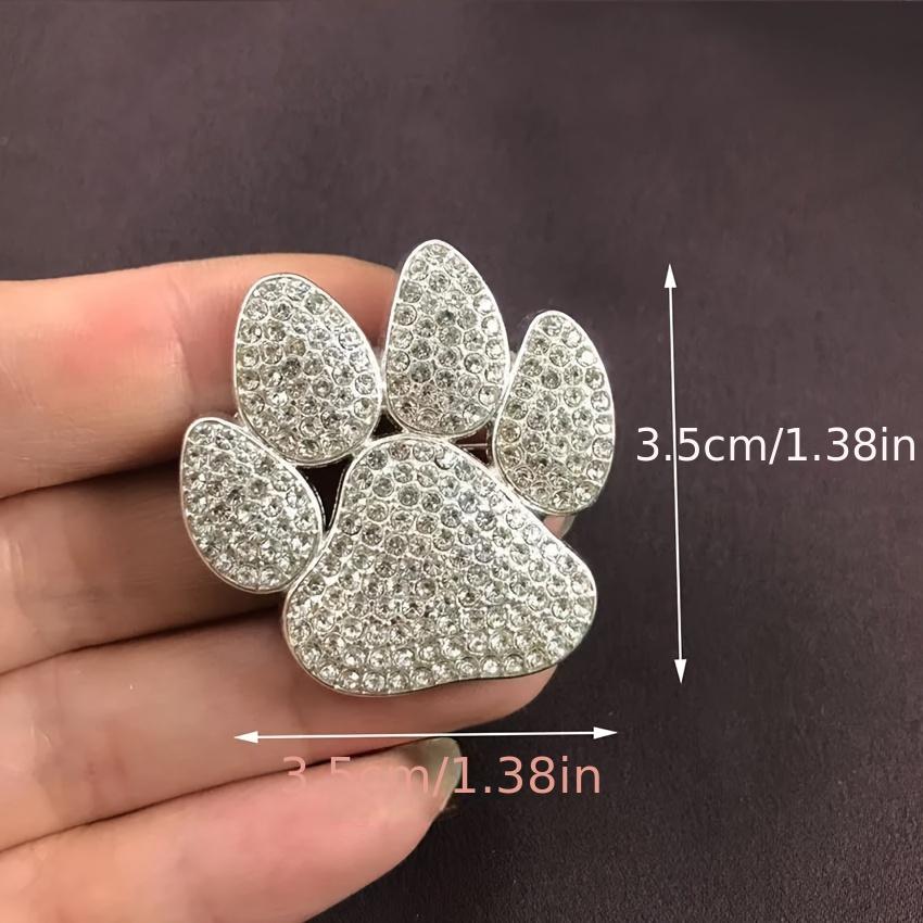 [Vintage Dog Paw Brooch] ESSHPULE Vintage Baroque Style Rhinestone Dog Paw Brooch Pin | Cute Paw Design with Sparkling Accents, Zinc Alloy, Perfect Fo
