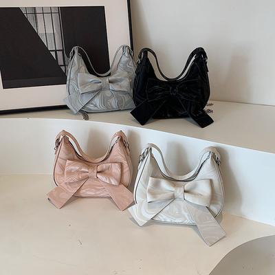 Nischendesign, modische Schleifentasche für Damen, Sommer, einfache, lässige Halbmondtasche, trendige Unterarmtasche für Damen