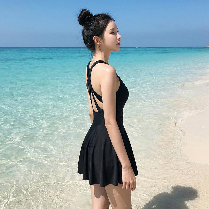 One-piece Swimsuit Women's 1011 New Belly Cover and Thin Sexy Backless Internet Celebrity Pure Desire Wind Seaside Vacation Hot Spring