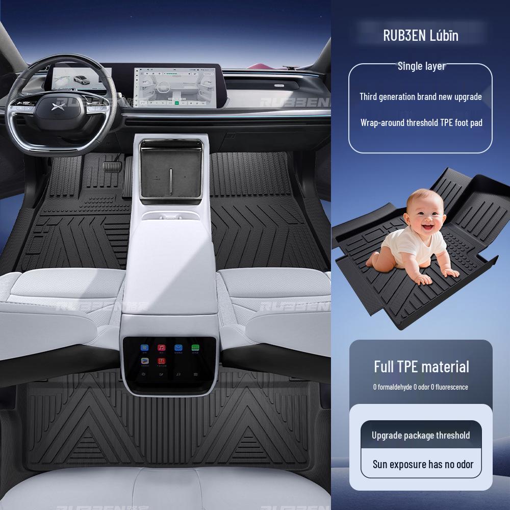 Xiaopeng P7 TPE Waterproof Floor Mats: Full-Coverage, Thickened Door Sill Carpet