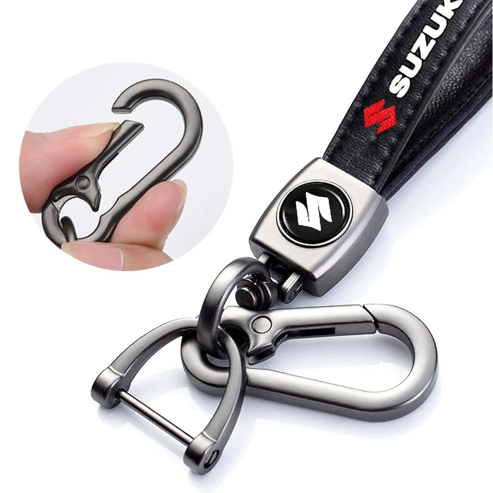 Key Chain Fashionable Durable Exquisite Leather Key Bag Car Logo Key Holder (Suzuki) [Used]