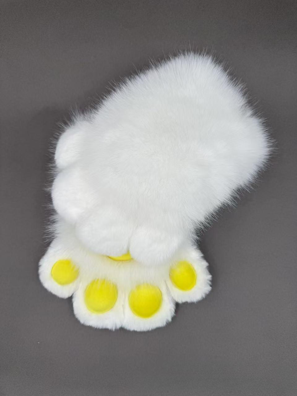 

Cute Cartoon Cosplay Costume Gloves Furry Kig Plush Cat Paw Gloves Cosplay Props Party Fingerless Cosplay One Size