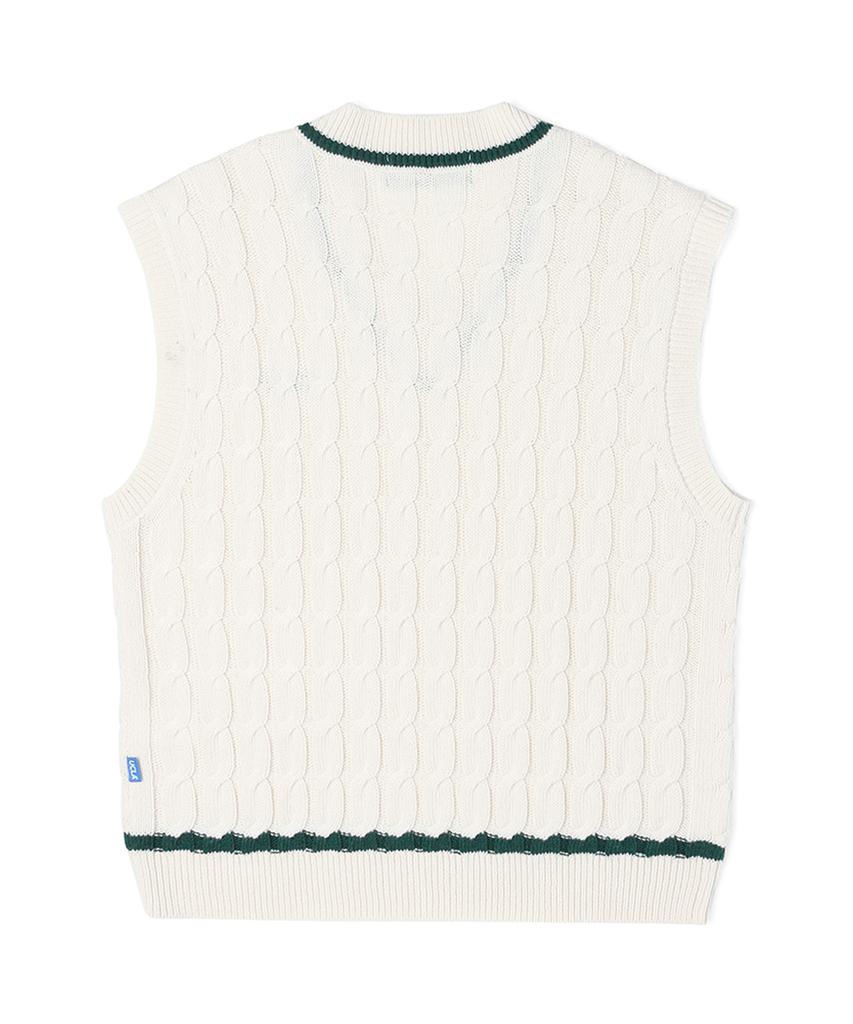 Ucla Ribbed V-Neck Cable Vest [Ivory](Uz9Ve01_22)