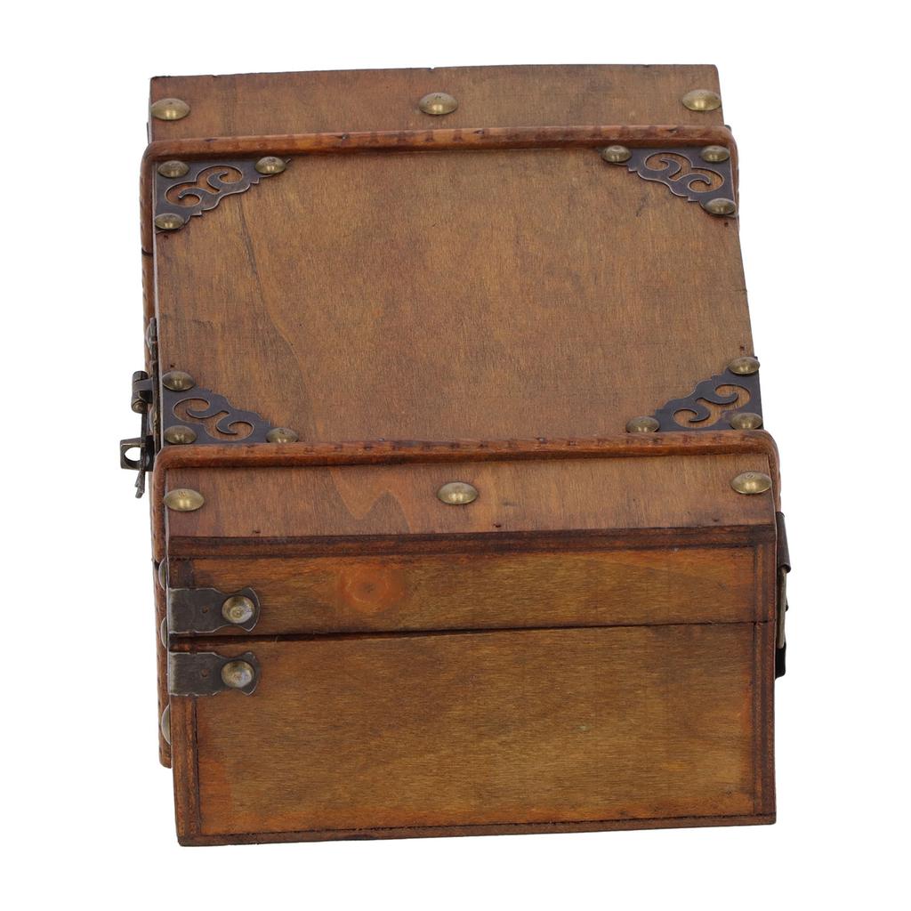 Wooden Box Antique Jewelry Storage Box Case Scene Props Dressing Table Home Decoration