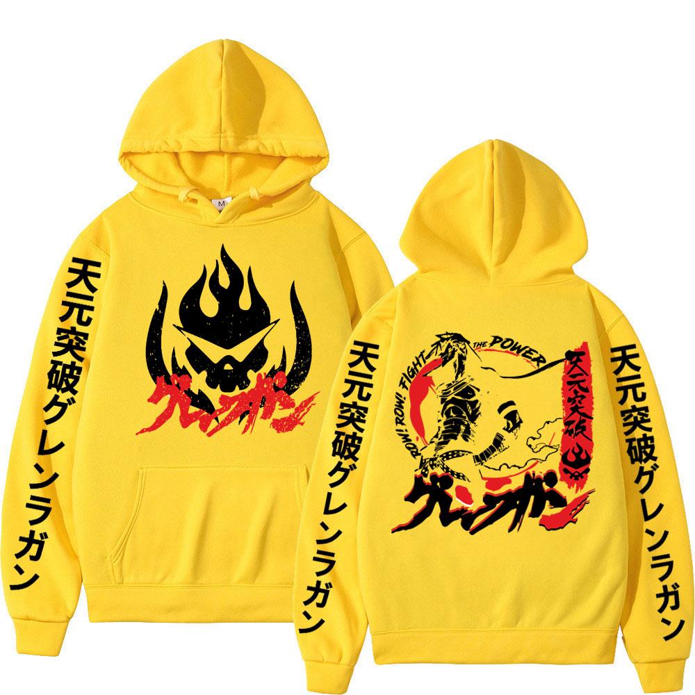 Felpa Tengen Toppa Gurren Lagann Uomo Donna Moda Gotica Felpe con Cappuccio Oversize Felpe con Cappuccio Streetwear