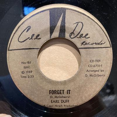 Disque 7 pouces EARL DUFF - Forget It / This Little Girl Of Min CD1101 Cee Dee Records 1969 UK Soul/Funk Occasion