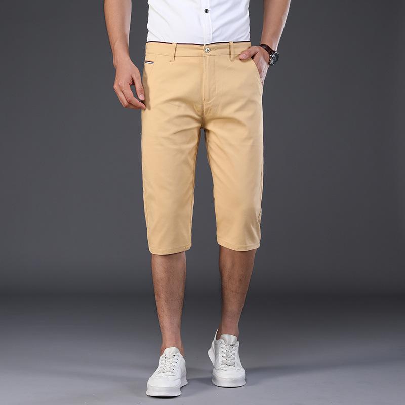 Men's Casual Korean Version Trendy Cotton Capris Men's Trousers Loose Straight Capris Pants Shorts Western Pants