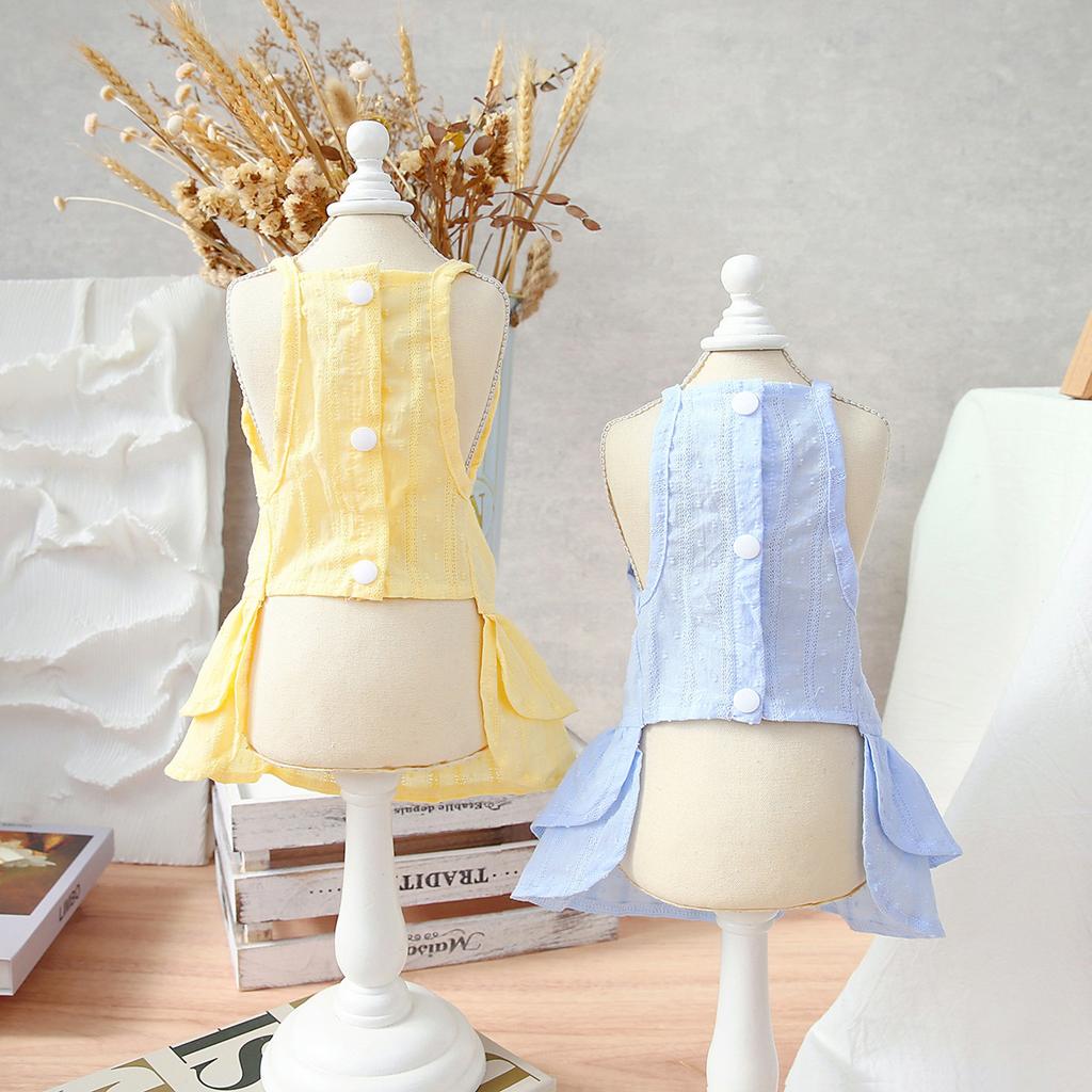2023 Spring and Summer Dog Skirt Pet Clothes Installed Teddy Chenery Small Dogs Pearl Fresh Cotton Skirt Dog Clothes Dog Dress