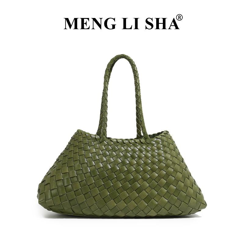 Hand-woven mother and child tote bag, high-end sense, large-capacity commuting, portable vegetable basket, women's bag.
