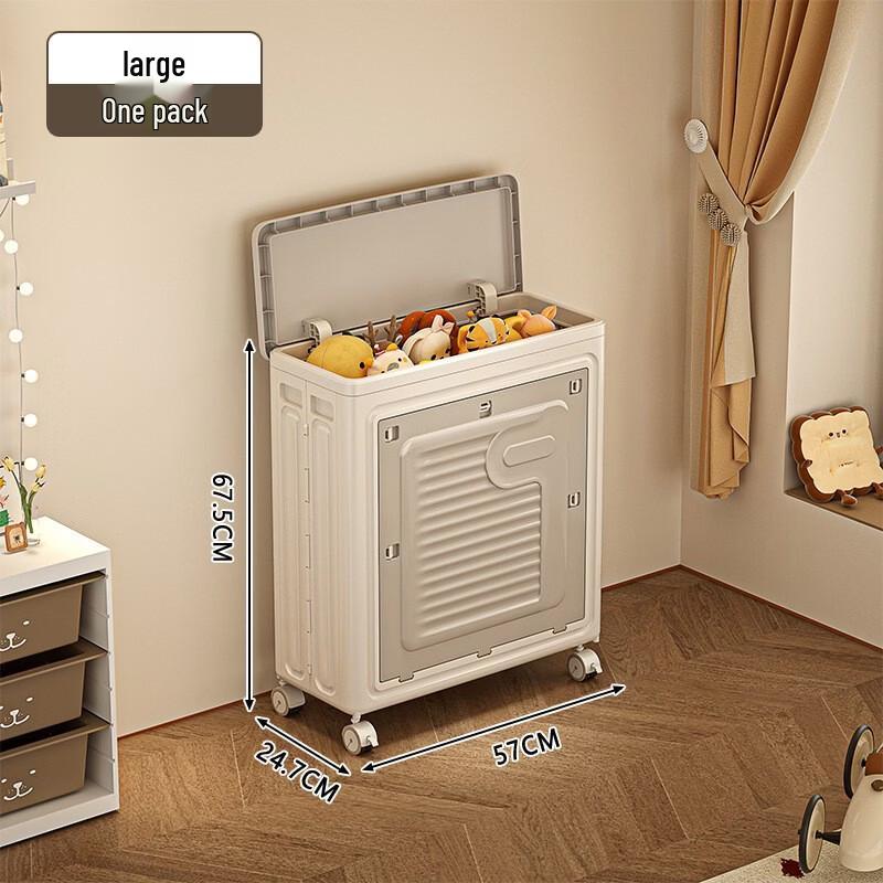 Handun Foldable Flip-Lid Storage Box with Wheels