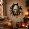 Removable Wall Murals for Bedroom Halloween Break-in 3D Decals, Illusion Effect Spooky Breaking Through Scary Stickers Holidays Sticker, Horror Ghost