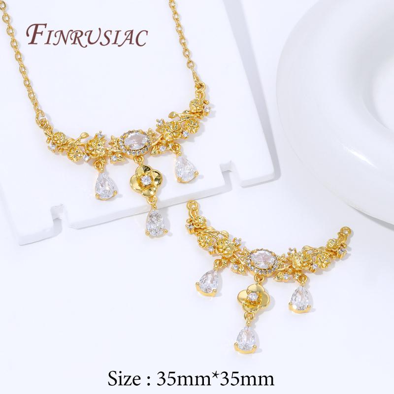

1/2Pcs 18K Gold Plated Brass Crystal Charms Connectors For Jewelry Making,Pendants For Necklaces Findings,Bracelets Accessories 1 piece
