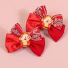 2pcs Chinese New Year Hair Bows Hair Clips Children Kids Hair Clips Barrettes Girls New Year Party Hair Accessories Headwear
