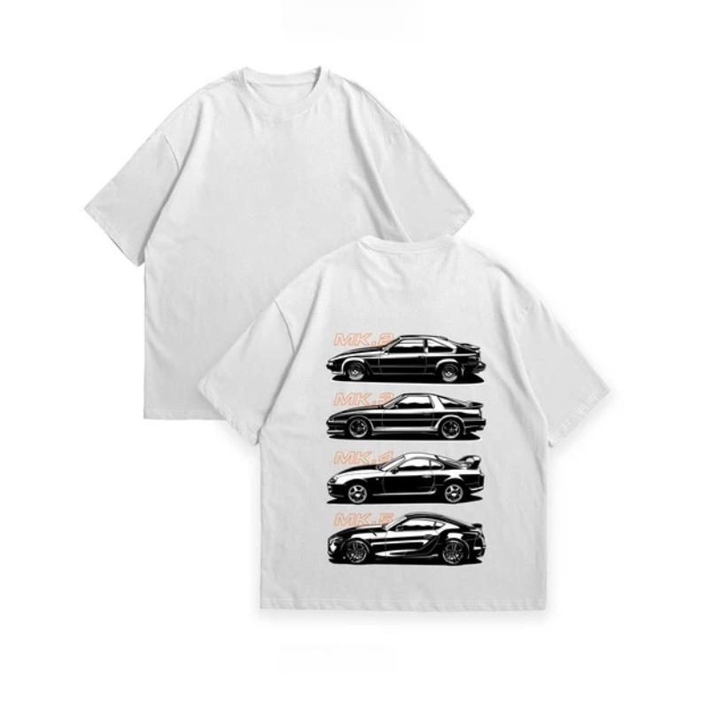 2026 Neues Frühjahr/Sommer Supercar Modifiziert Kulturell Bedrucktes Baumwoll-Kurzarm-T-Shirt für Herren Locker und Modisch Freizeitkleidung