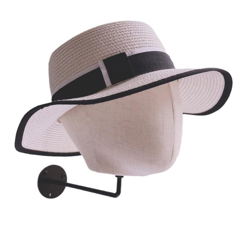 Practical Space Saving Fabric Covered Head Model Wall Hat Display Storage For Wigs And Hats Beauty Salon Equipment