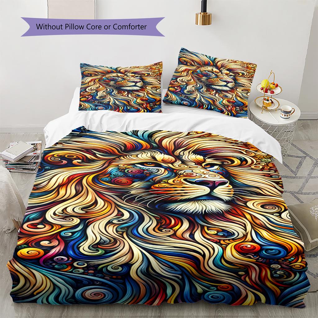 Cartoon Pattern Bedding Quilt Set Quilt Cover Pillowcase Home Decoration Birthday Gift (1 * Duvet Cover + 2 * Pillowcase, Without Core)