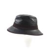 Excellent HERMES hat Hat with ribbon and logo lining black leather men 57 Used