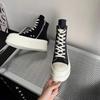 Spring 2025 Women's High-top Canvas Platform Shoes - Casual Lace-up Boots for Skirts