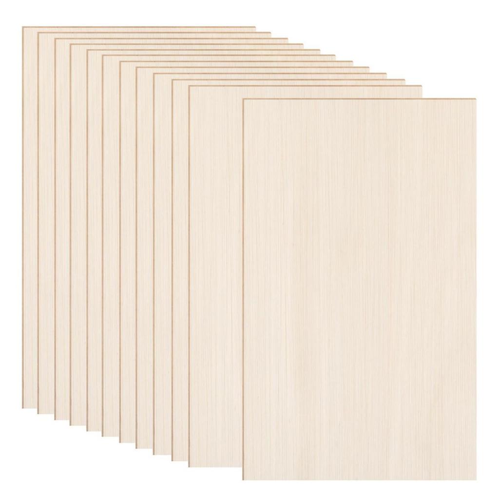 Basswood Plywood Sheets for DIY Crafts: Thin, Multi-layered, Raw Wood Slices for Handmade Models