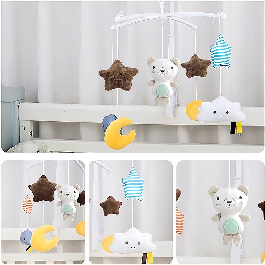 Baby Crib Mobile Musical Rotating, Soft Plush Pendants, Unisex Nursery Decor