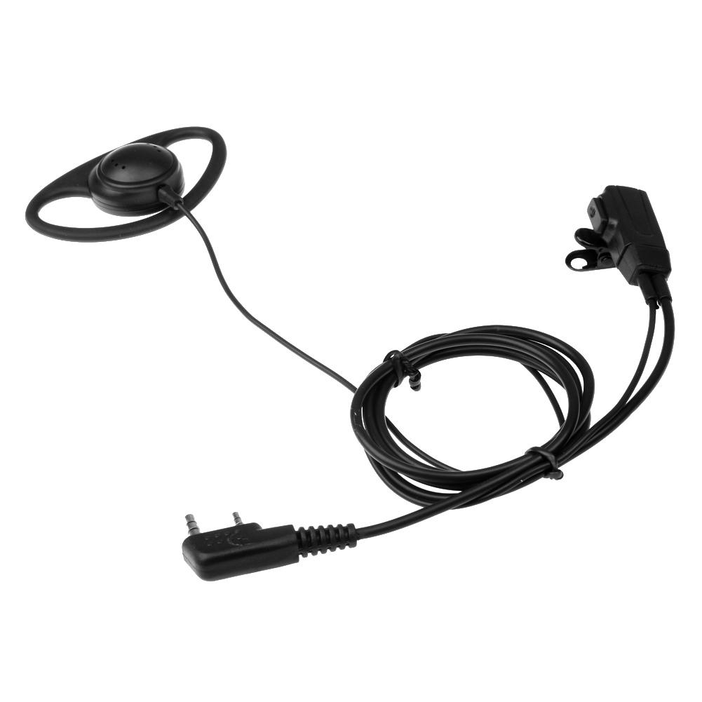 2 Pin Walkie Talkie Headset with MIC PTT D-Shape Earphone Earpiece Headphone Accessories for Baofeng Kenwood Puxing TYT Radio