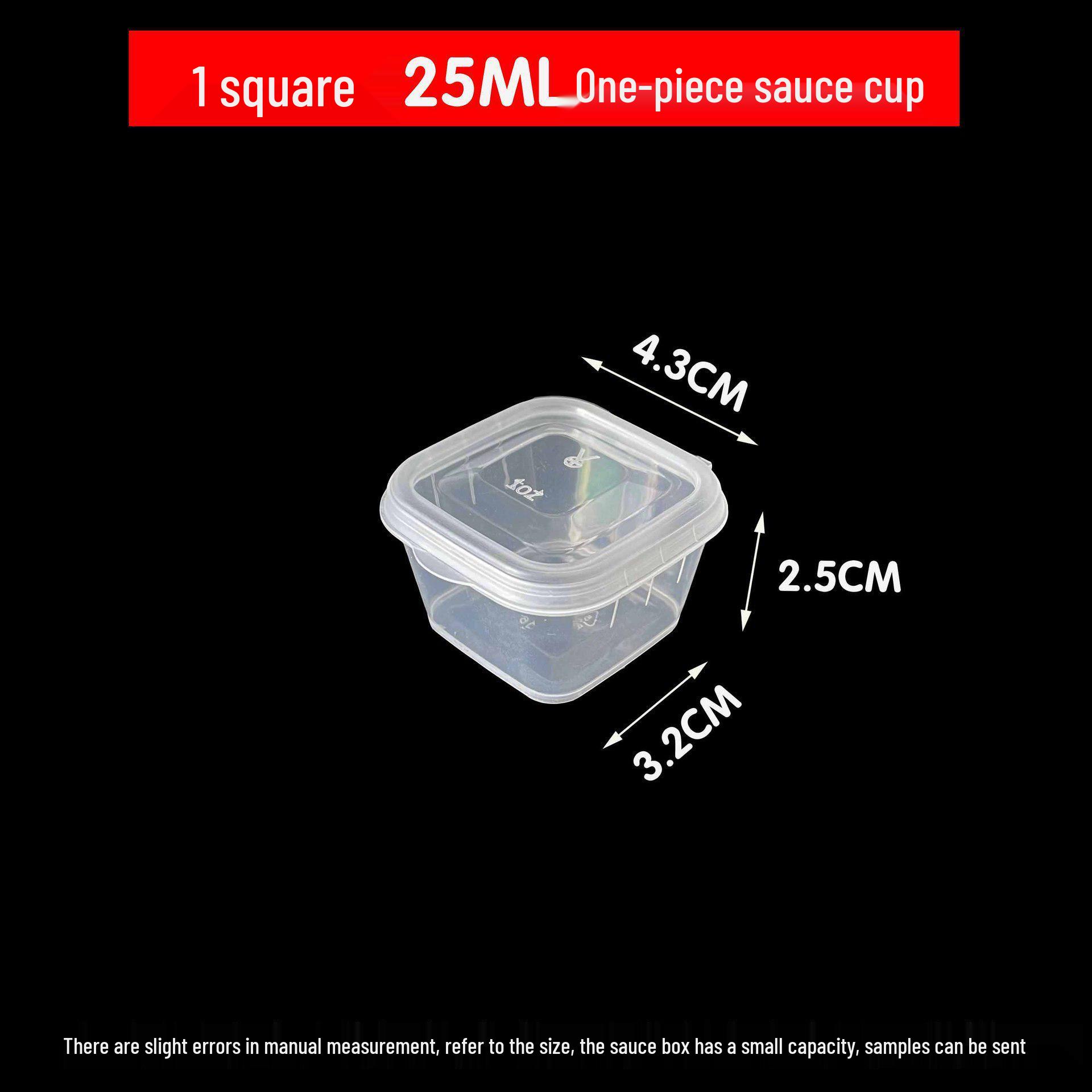 Disposable Square Sauce & Condiment Dip Box for Takeout
