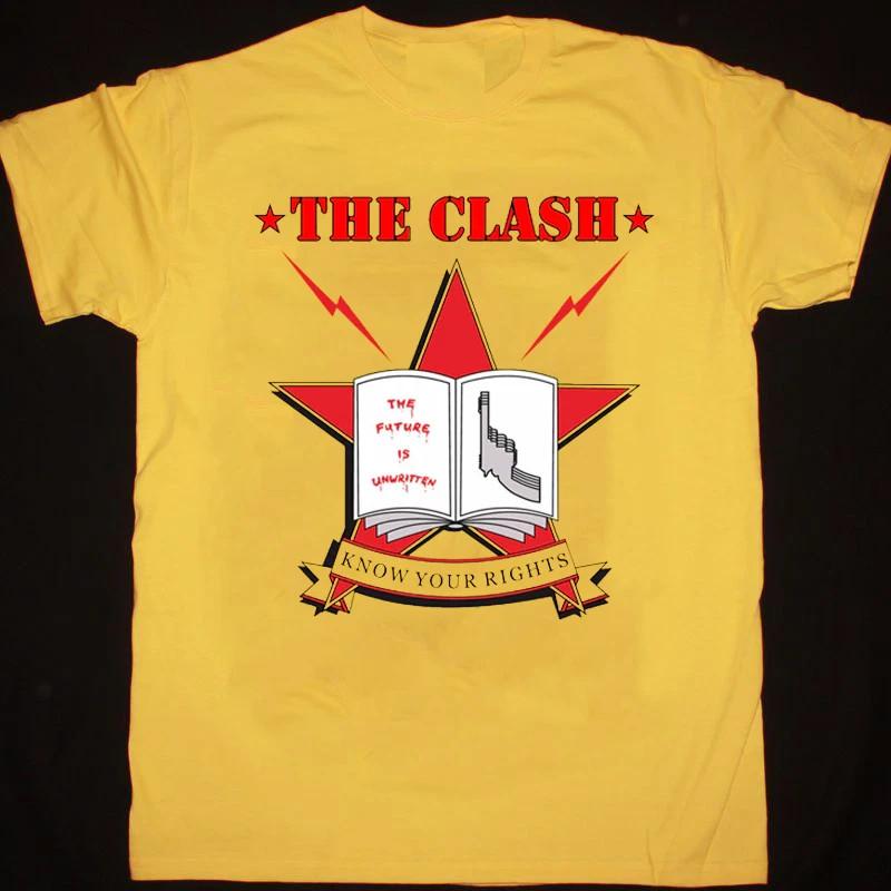 Группа The Clash - Know Your Rights Желтая футболка Полный размер S-5XL Унисекс футболка XXXXL