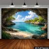 2D Natural Cliff Cave Island Sea Outdoor Maternity Photography Backdrop Decor