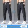 Men's Summer 2024 Ice Silk Joggers: Loose, Plus Size, Elastic Waist, Stretchy, Thin 9-Point Casual Pants