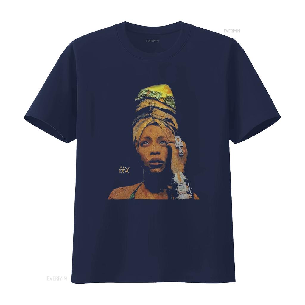 Erykah Badu Rap tour short sleeve black shirt vintage Washed homme graphic Casual Top For Everyday Wear designer clothes