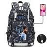 Glow-in-the-Dark Soccer Backpack Teens Large Capacity Laptop Bag With Padded Straps Oxford Fabric Trendy Patchwork Design
