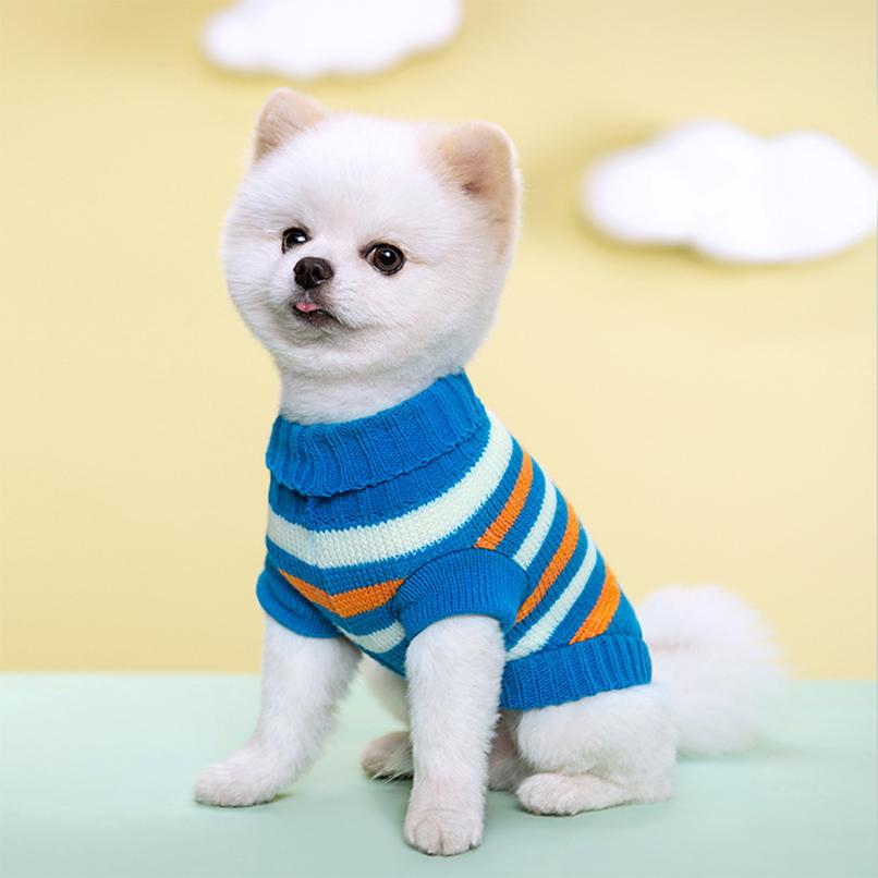 Valpestrikkegenser for små mellomstore hunder Klær Pullover Hund Kattejakke Chihuahua Yorkies Jakke Fransk Bulldog Kjæledyrkostymer