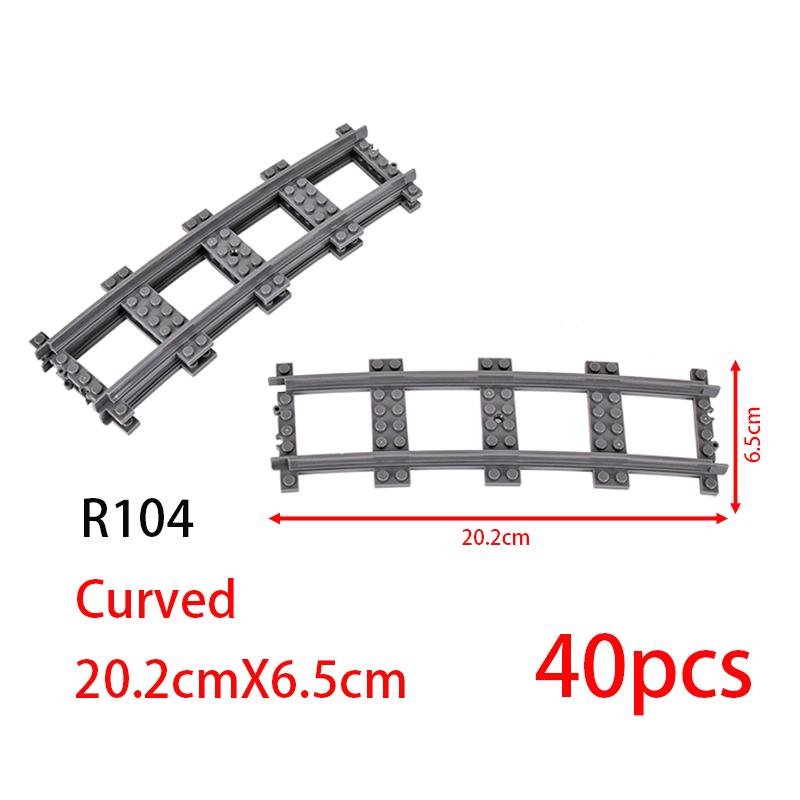 MOC City Block Switch Cross Forked Curved Rails Construction Brick Train Rail Curve Tracks R56 R72 R88 R104 Creative DIY Toy