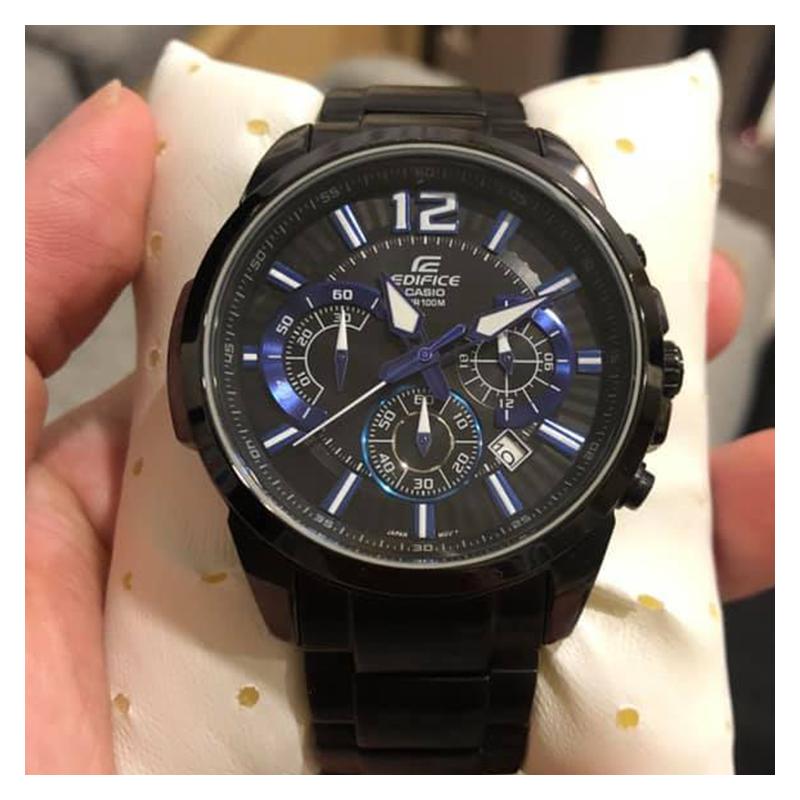 Casio CASIOEDIFICE Series 100m Waterproof Quartz Movement Stainless Steel Strap Japanese and Korean Watch Men's Watch Black Dial EFR-535BK-1A2