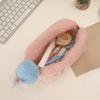 Cute Cosmetic Storage Bag Embroidered Flowers Cosmetic Bag Pencil Case Soft Plush Makeup Bag for Lipstick Jewelry Pouch