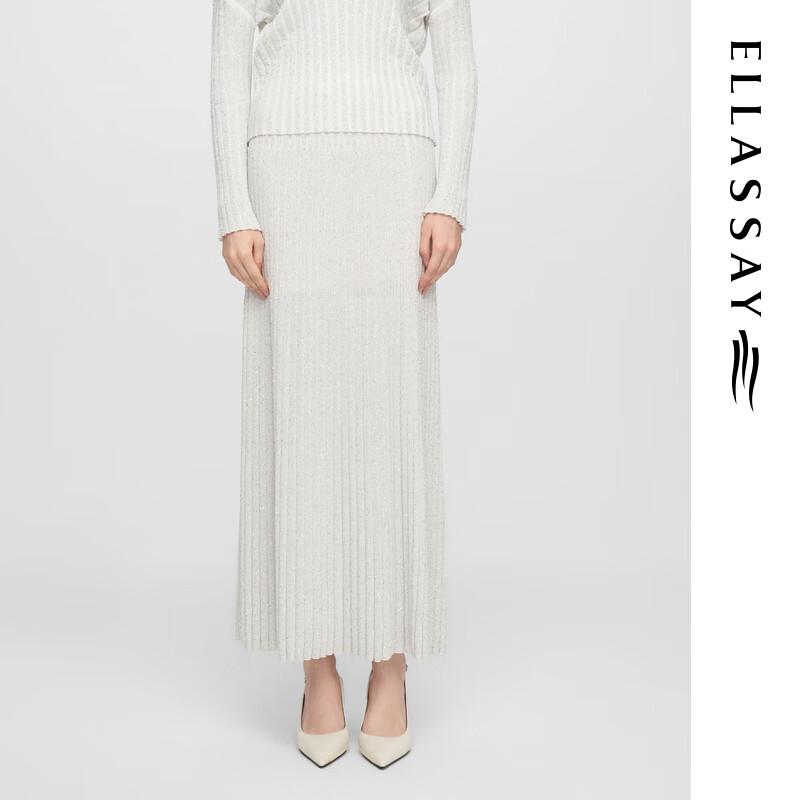 

ELLASSAY Women s Cotton-Modal Blend Pleated Maxi Skirt M