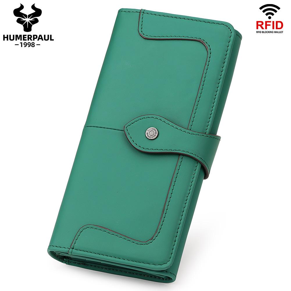 Humerpaul Women Wallet Long Leather Wallet Large-capacity Multi-card Clutch Wallet with Photo Window Coin Purse