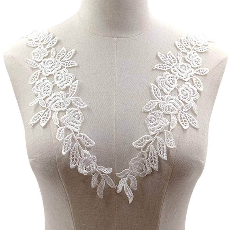 Accesorii DIY flori ușoare din poliester, accesorii dantelă solubile în apă, autocolante pânză cu broderie goală, flori decorative fashion cu broderie