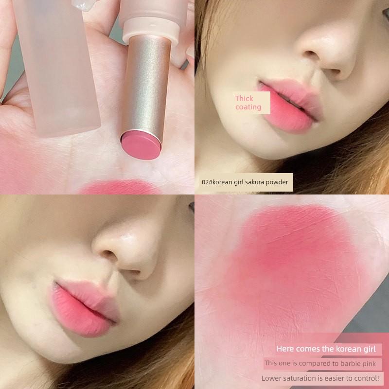 Korean-Style Makeup for Girls! Velvet Matte Lipstick Lip Gloss for Women, Moisturizing and Brightening, Genuine Product In Milk Tea and Guava Colors