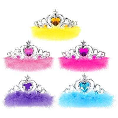Fairy Princess Crown Feather Headbands for Birthday Wedding Princess Cosplay