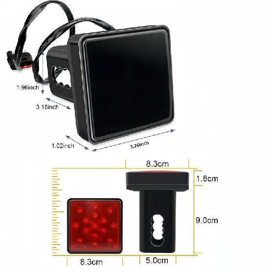 Car 15-LED Tow Hitch Receiver Strobe Brake Light High-brightness Hitch Light For Most Trucks Trailers Lamp ABS Plastic Shell