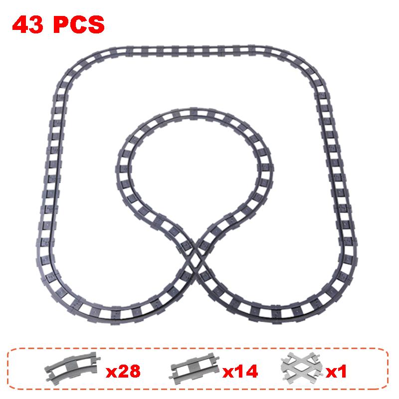 Non-Toxic Rail Transport Big Size Building Blocks Creative Track Accessories Assemble Toys For Children Bricks Compatible City Train Set