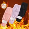 3/1 Piece Set For Autumn And Winter Children Solid Color Thick Warm Leggings For Boys And Girls Casual Sports With Plush Pants