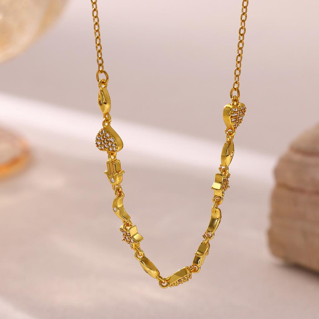 Cz Heart Butterfly Pendant Necklace For Women Luxury Sparkling Cubic Zirconia Y-Shaped Lariat Necklaces Elegant Jewelry Gift