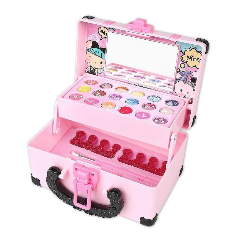 Kids Washable Makeup Beauty Kit Play House Toy Suitcase